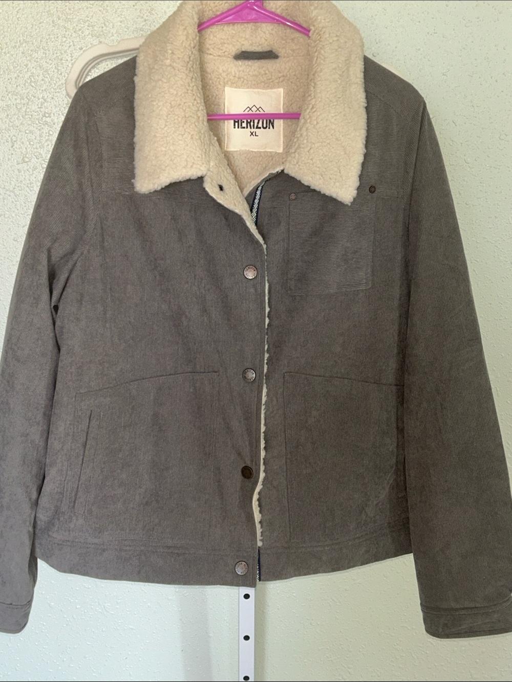 Women's Gray Sherpa-Lined Jacket